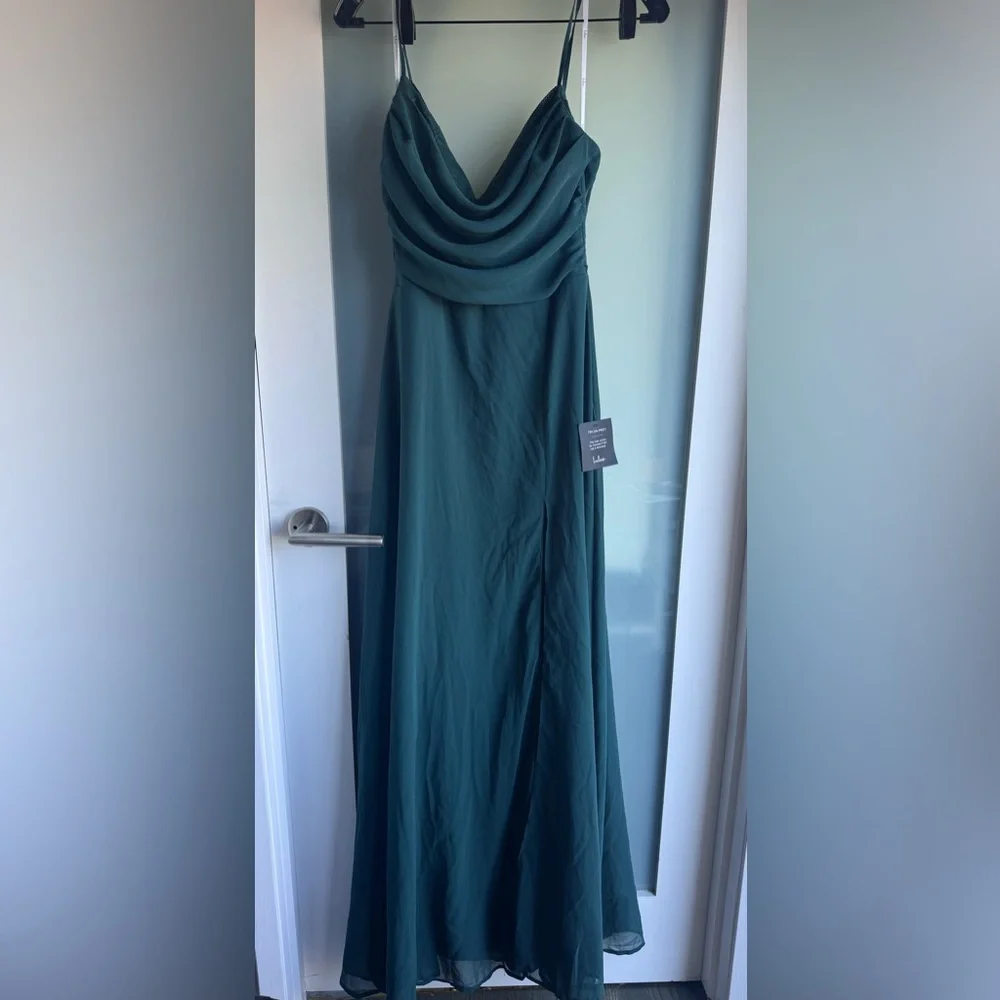 Lulus‎ Captivated Emerald Green Cowl Neck Maxi Dress